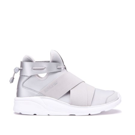 Supra Anevay Womens High Tops Shoes White/Silver UK 71YFS